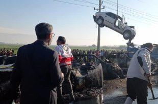 تصادف زنجیره ای در محور بهبهان -رامهرمز