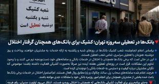 بانک‌ها در تعطیلی سه‌ روزه تهران؛ کشیک برای بانک‌های همچنان گرفتار اختلال